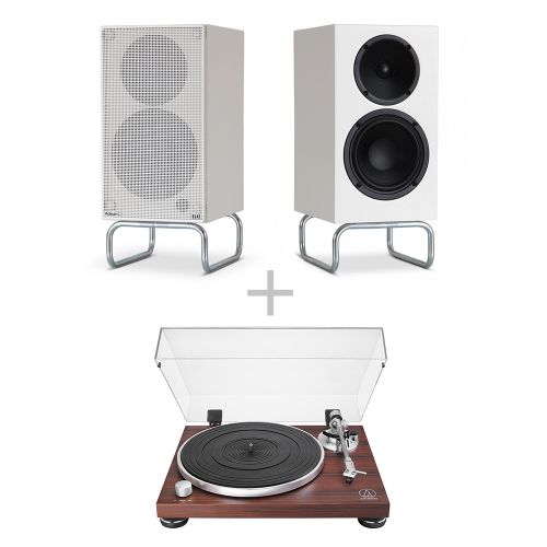 【優惠組合】Elac x Adsum Debut ConneX DCB41-DS 主動式喇叭+鐵三角 AT-LPW50BT RW 藍牙無線 黑膠唱盤 黑膠唱片機